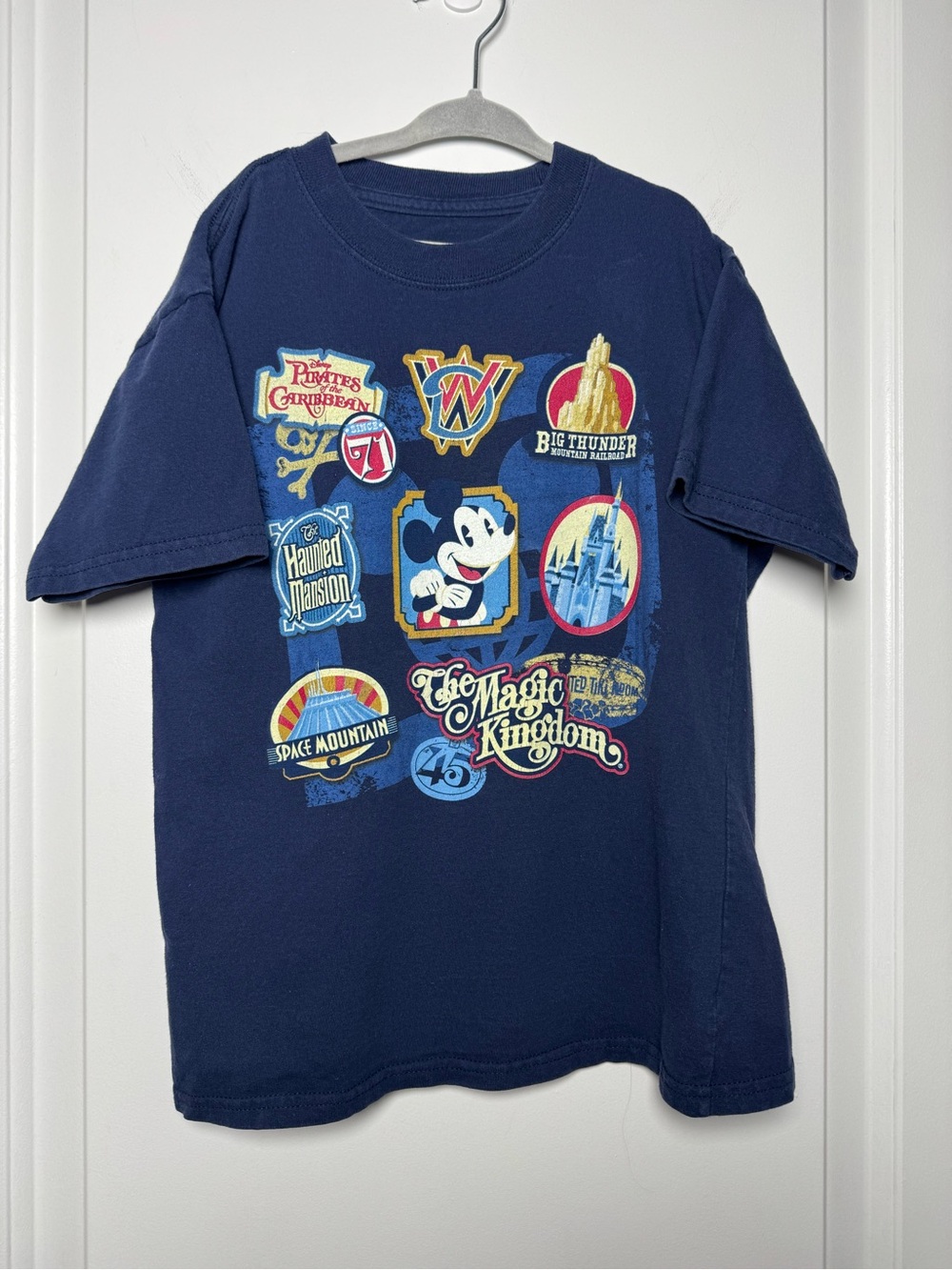 Disney Parks Magic Kingdom 45th Anniversary Attractions T-Shirt Adult S